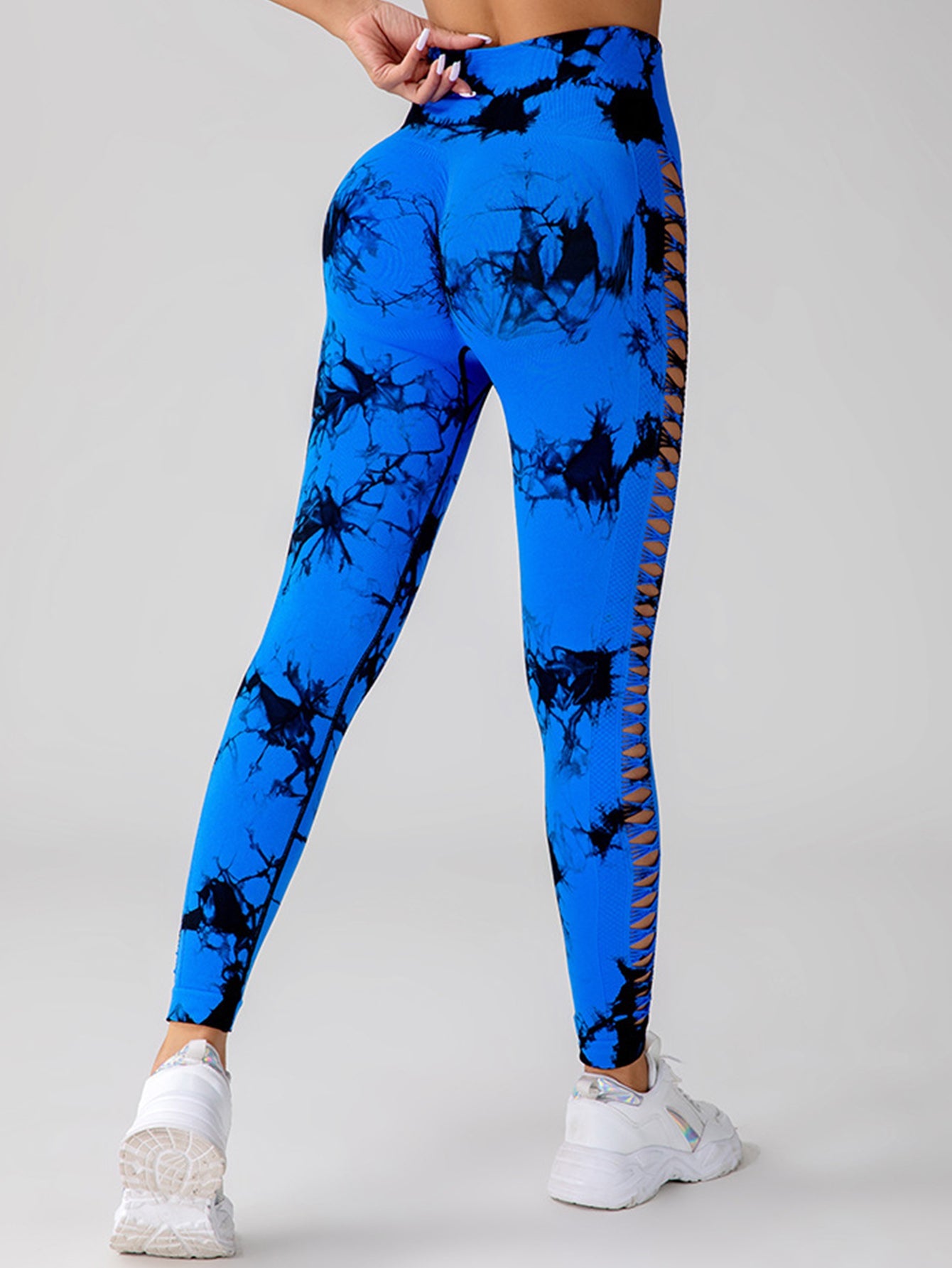 Cut Out Side Hollow Tie Dyed Yoga Pants