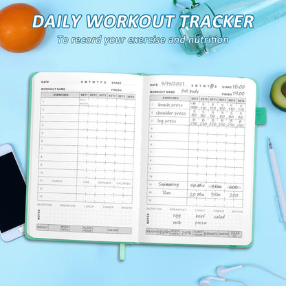 Fitness Journal Hardcover 6- Month Workout Planner Log Book