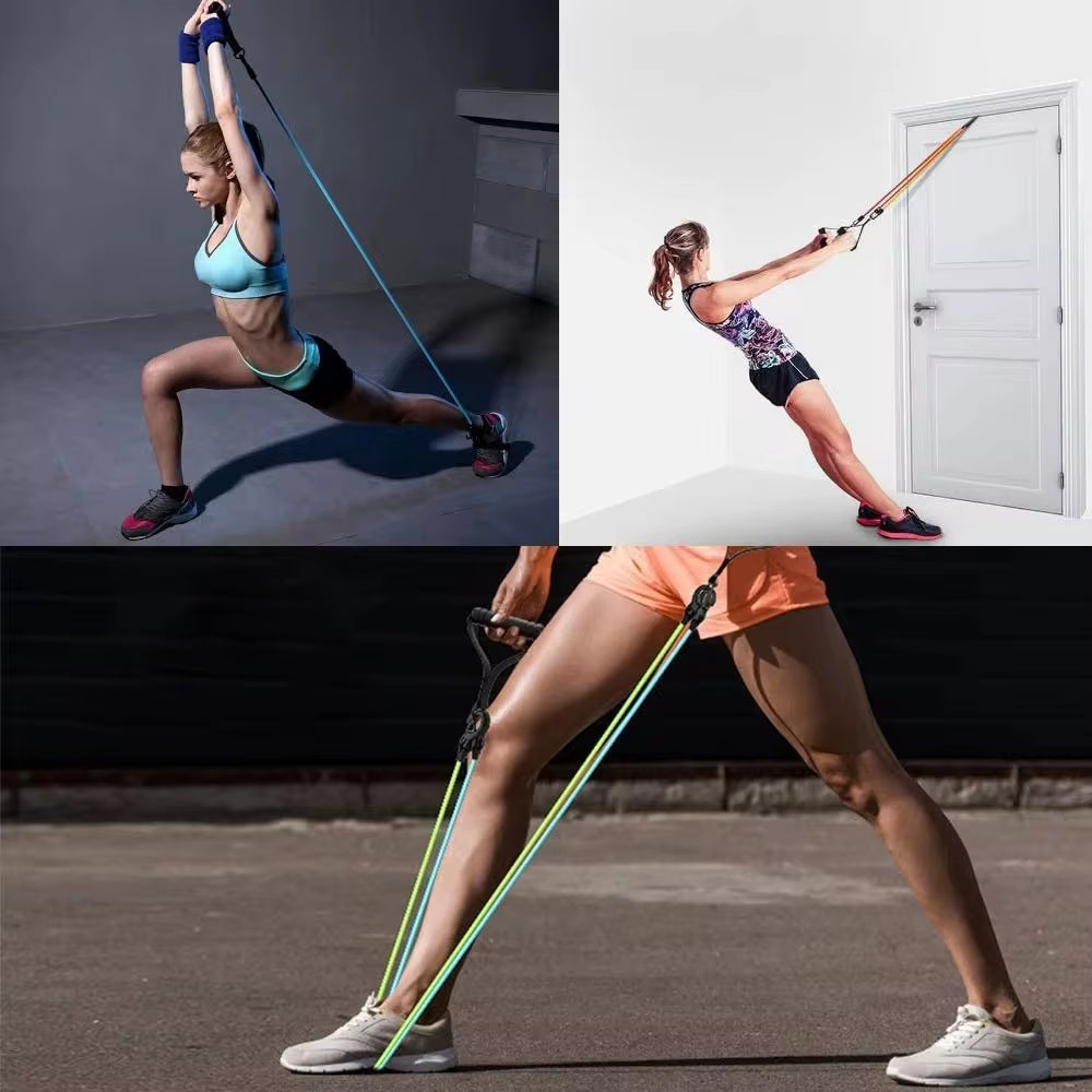 5 Levels Resistance Bands with Handles Yoga Pull Rope