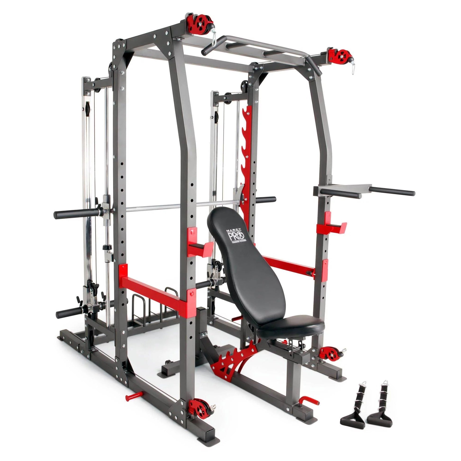 Pro Smith Machine Weight Bench Gym Total Body Workout Training System