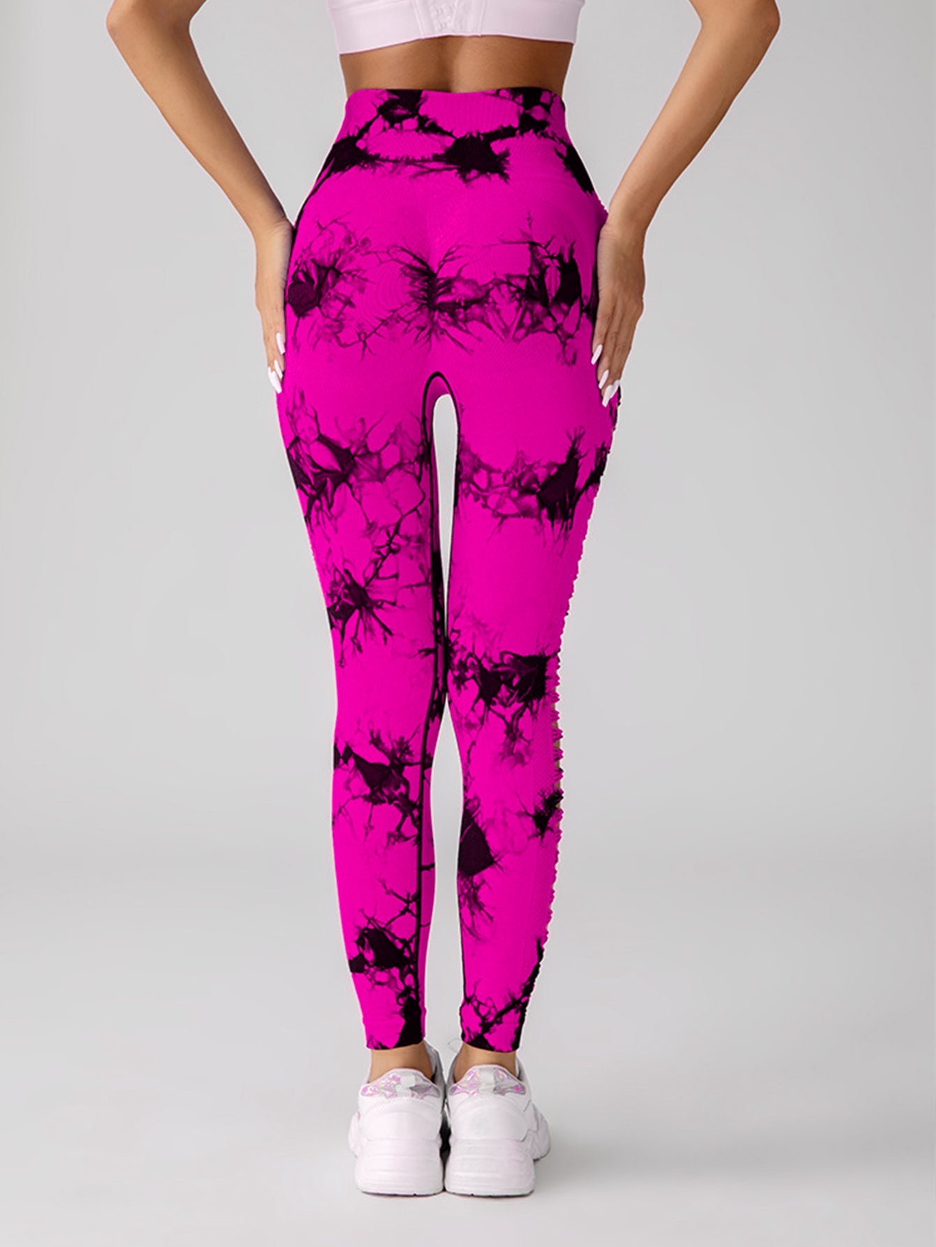 Cut Out Side Hollow Tie Dyed Yoga Pants