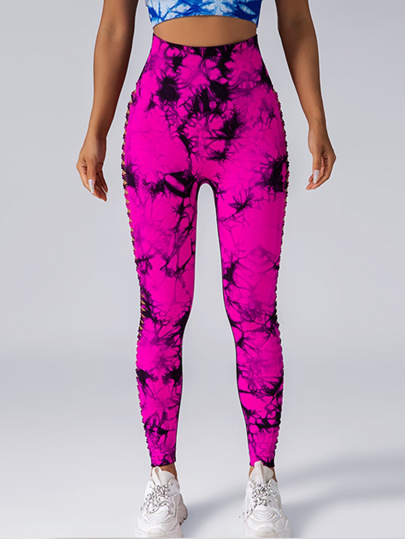 Cut Out Side Hollow Tie Dyed Yoga Pants