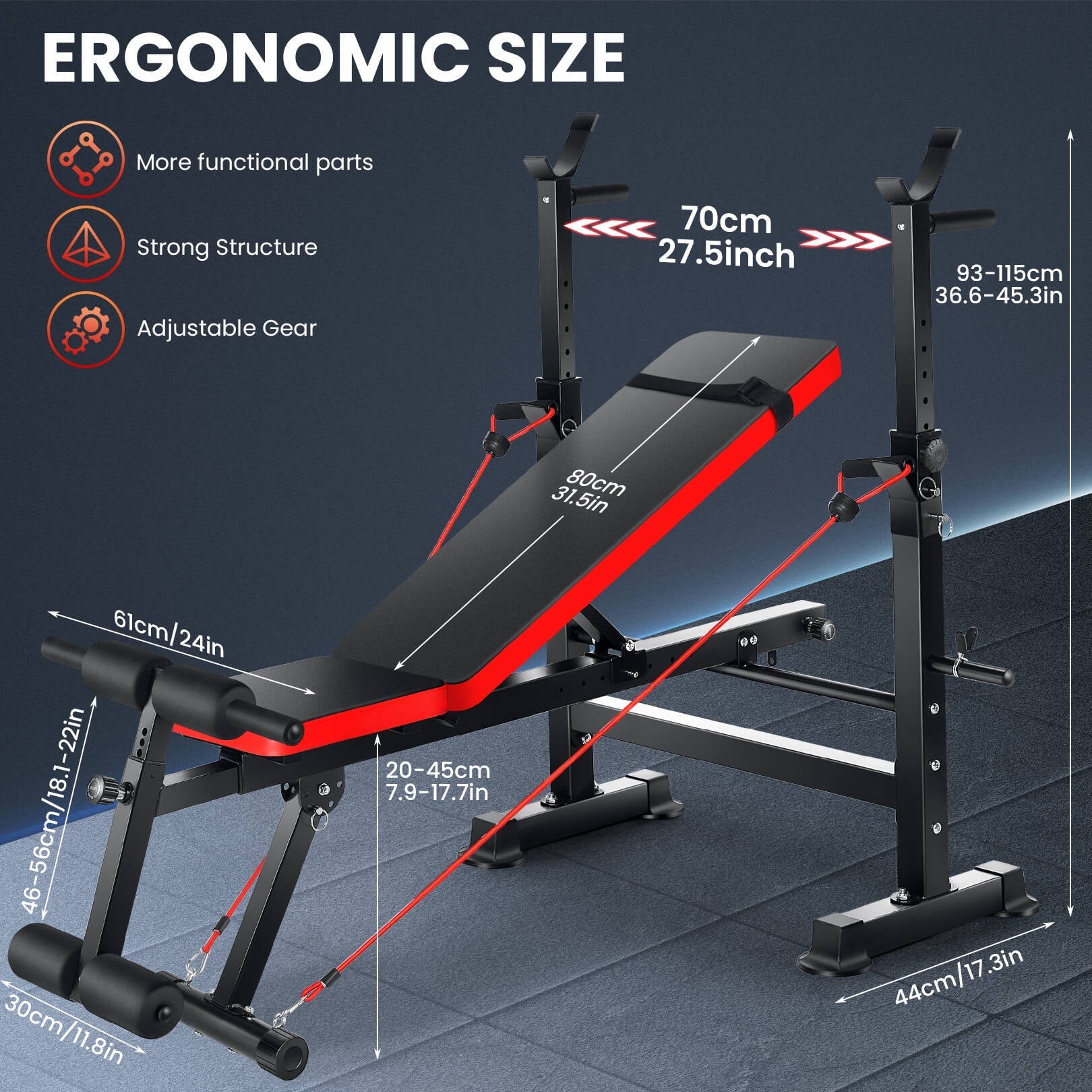 VIBESPARK Fitness Olympic Folding Bench